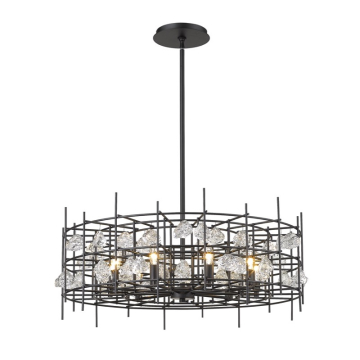 Z-Lite Garroway 32" 9-Light Chandelier - 120V - Matte Black