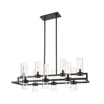 Z-Lite Datus 10-Light Linear Chandelier - 120V - Matte Black