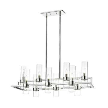 Z-Lite Datus 10-Light Linear Chandelier - 120V - Polished Nickel