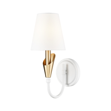 Z-Lite Claudelle 1-Light Wall Sconce - 120V - Tundra White / Modern Gold / White