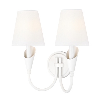 Z-Lite Claudelle 2-Light Wall Sconce - 120V - Tundra White / White