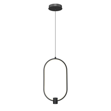 Z-Lite Saros LED 1-Light Pendant - 24W - CCT Selectable - 850 Lumens - 120V - Matte Black / White