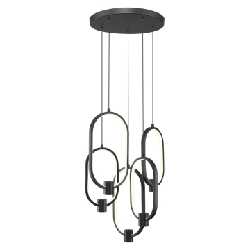 Z-Lite Saros LED 5-Light Chandelier - 90W - CCT Selectable - 3,000 Lumens - 120V - Matte Black / White