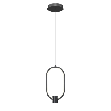 Z-Lite Saros LED 1-Light Pendant - 16W - CCT Selectable - 600 Lumens - 120V - Matte Black / White