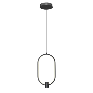 Z-Lite Saros LED 1-Light Pendant - 19W - CCT Selectable - 700 Lumens - 120V - Matte Black / White