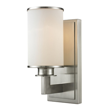 Z-Lite Savannah 1-Light Wall Sconce - 120V - Brushed Nickel / Matte Opal