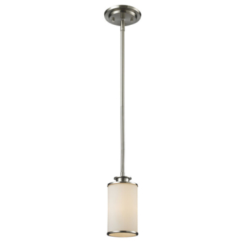 Z-Lite Savannah 1-Light Pendant - 120V - Brushed Nickel / Matte Opal