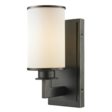 Z-Lite Savannah 1-Light Wall Sconce - 120V - Olde Bronze / Matte Opal