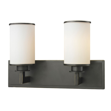Z-Lite Savannah 2-Light Vanity - 120V - Olde Bronze / Matte Opal
