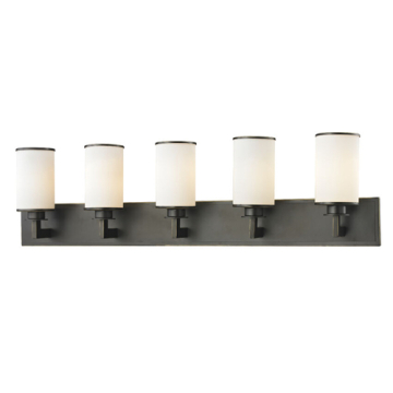 Z-Lite Savannah 5-Light Vanity - 120V - Olde Bronze / Matte Opal