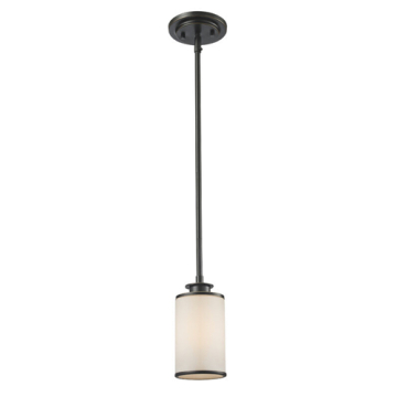 Z-Lite Savannah 1-Light Pendant - 120V - Olde Bronze / Matte Opal