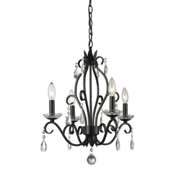 Z-Lite Princess 4-Light Chandelier - 120V - Matte Black