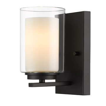 Z-Lite Willow 1-Light Wall Sconce - 120V - Matte Black