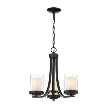 Z-Lite Willow 3-Light Chandelier - 120V - Matte Black