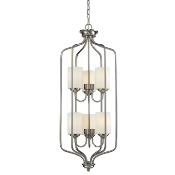 Z-Lite Cardinal 6-Light Chandelier - 120V - Brushed Nickel