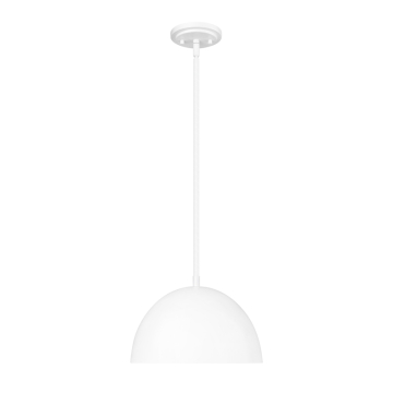 Z-Lite Vega 12" 1-Light Pendant - 120V - Matte White / Gold