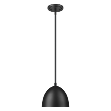 Z-Lite Vega 8" 1-Light Pendant - 120V - Matte Black / Gold