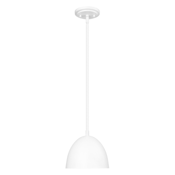 Z-Lite Vega 8" 1-Light Pendant - 120V - Matte White / Gold