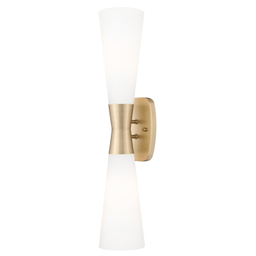 Z-Lite Emrys 2-Light Wall Sconce - 120V - Modern Gold / White Opal