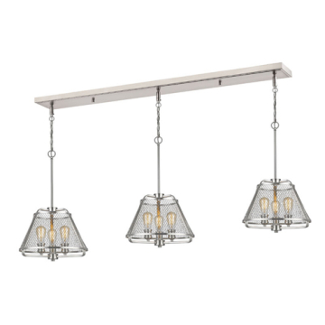 Z-Lite Iuka 9-Light Linear Chandelier - 120V - Brushed Nickel