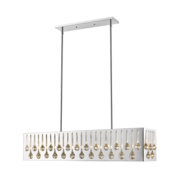 Z-Lite Oberon 43" 7-Light Linear Chandelier - 120V - Chrome / Crystal