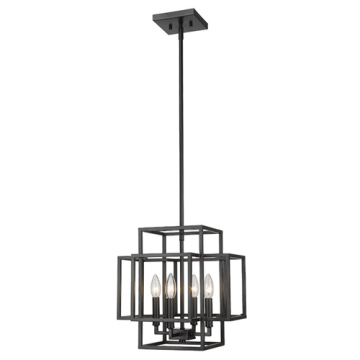 Z-Lite Titania 4-Light Pendant - 120V - Matte Black
