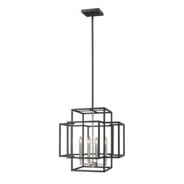 Z-Lite Titania 18" 4-Light Chandelier - 120V - Black / Brushed Nickel