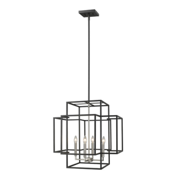Z-Lite Titania 22" 4-Light Chandelier - 120V - Black / Brushed Nickel