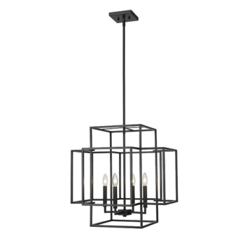 Z-Lite Titania 22" 4-Light Chandelier - 120V - Matte Black