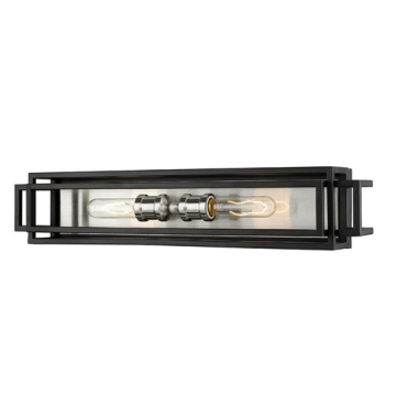 Z-Lite Titania 2-Light Vanity - 120V - Black / Brushed Nickel
