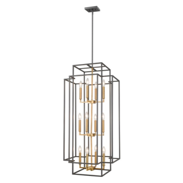 Z-Lite Titania 42" 12-Light Chandelier - 120V - Bronze / Olde Brass