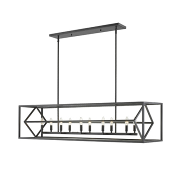 Z-Lite Euclid 10-Light Linear Chandelier - 120V - Matte Black