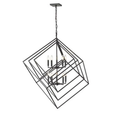 Z-Lite Euclid 41.5" 10-Light Chandelier - 120V - Matte Black