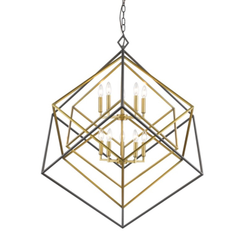 Z-Lite Euclid 41.5" 10-Light Chandelier - 120V - Olde Brass / Bronze