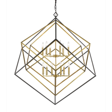 Z-Lite Euclid 47.5" 12-Light Chandelier - 120V - Olde Brass / Bronze