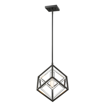 Z-Lite Euclid 1-Light Pendant - 120V - Chrome / Matte Black