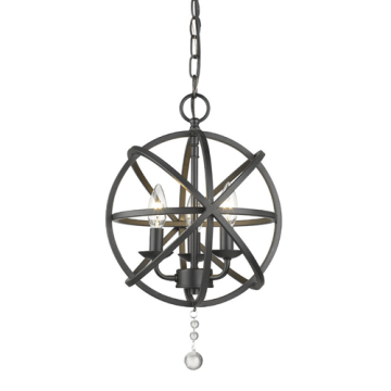 Z-Lite Tull 3-Light Chandelier - 120V - Matte Black