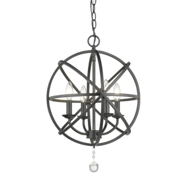 Z-Lite Tull 4-Light Chandelier - 120V - Matte Black