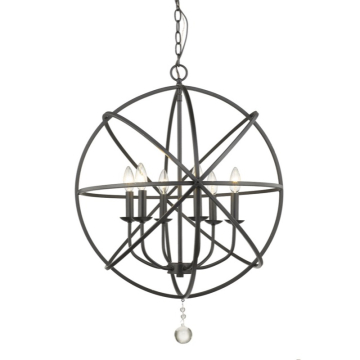 Z-Lite Tull 24" 6-Light Chandelier - 120V - Matte Black