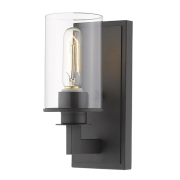 Z-Lite Savannah 1-Light Wall Sconce - 120V - Bronze / Clear
