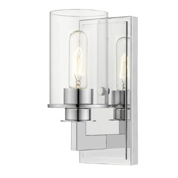 Z-Lite Savannah 1-Light Wall Sconce - 120V - Chrome / Clear