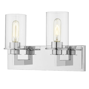 Z-Lite Savannah 2-Light Vanity - 120V - Chrome / Clear