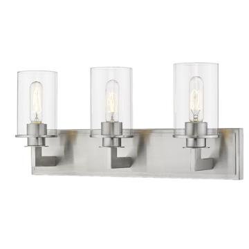 Z-Lite Savannah 3-Light Vanity - 120V - Brushed Nickel / Clear