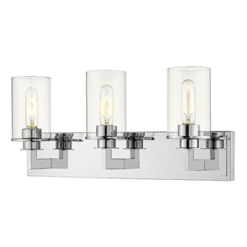 Z-Lite Savannah 3-Light Vanity - 120V - Chrome / Clear