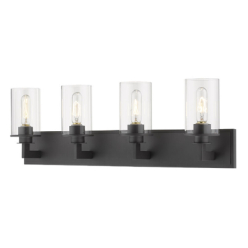 Z-Lite Savannah 4-Light Vanity - 120V - Bronze / Clear