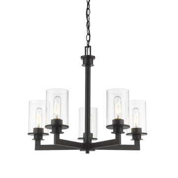 Z-Lite Savannah 5-Light Chandelier - 120V - Bronze / Clear