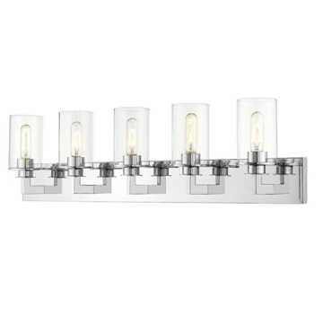 Z-Lite Savannah 5-Light Vanity - 120V - Chrome / Clear