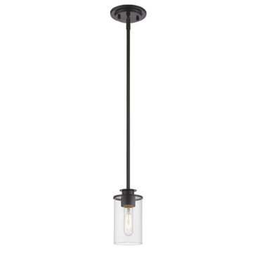 Z-Lite Savannah 1-Light Pendant - 120V - Bronze / Clear