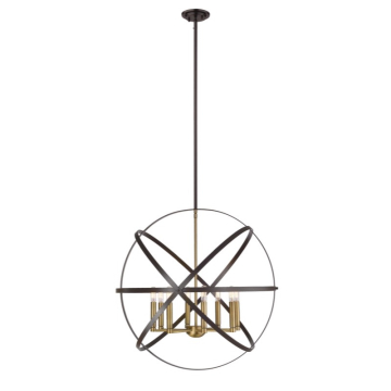 Z-Lite Cavallo 30" 8-Light Chandelier - 120V - Hammered Bronze / Olde Brass
