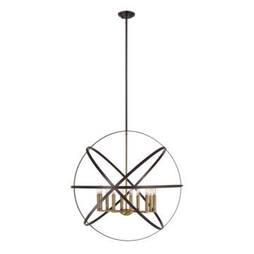 Z-Lite Cavallo 36" 10-Light Chandelier - 120V - Hammered Bronze / Olde Brass